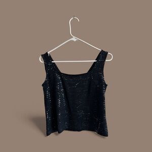 St. John Women's Black Sequined Tank Top